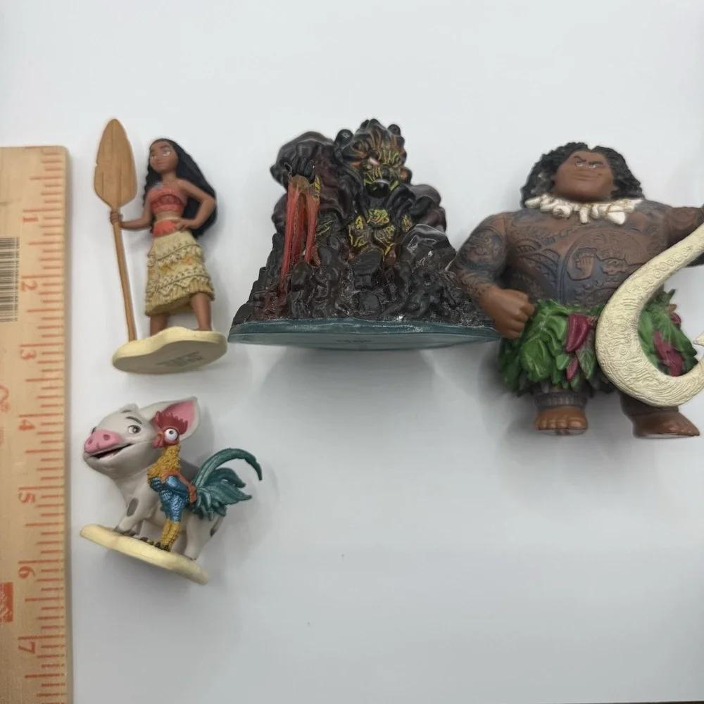 Disney Moana Action Figures Lot of 4- Maui Pua Heihei Te Fiti Lava Monster Te Ka